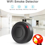 Tuya WiFi Smoke Detector Ceiling Mounted Fire Alarm Smart Home Tuya APP Control 80dB Battery Powered Sensor