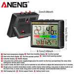 2PCS ANENG AP01 Hygrometer Clock Calendar Snooze Mode LCD Display Temperature Range -10~50°C Humidity Range 10~99% Hourly Reminder Battery Operated for Home Office