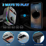 Car Charger Bluetooth 5.0 FM Transmitter PD Type-C Dual USB Ambient Player MP3 Charger Type-C Wireless Light Handsfree