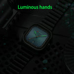 LinkMejor 36MM Large Dial Fashion Square Men's Quartz Watch Waterproof Luminous Calendar Clock Stainless Steel Business Casual Wristwatch