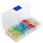 500PCS 3MM LED Diodes Set Multi-Color Red Green Blue Yellow White Clear Lens Round LED Lights Ideal for DIY Electronics Projects