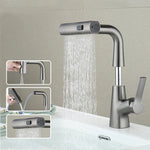 Pull Out Basin Faucet 360° Rotatable 304 Stainless Steel Kitchen Sink Mixer Tap with Pull Out Sprayer Hot And Cold Dual Control