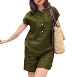LinkMejor Womens Casual 2pcs Sets Short Sleeve Top Blouse Elastic Waist Pants Loose Suits