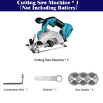 Drillpro 5 Inch Brushless Electric Circular Saw 10800RPM with Adjustable Bevel Cutting Angle and 3 Blades for Woodworking Power Tool
