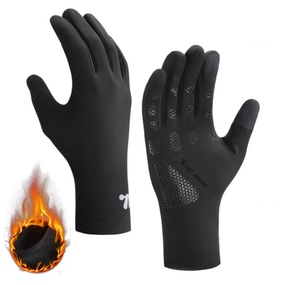 WEST BIKING Winter Touchscreen Fleece Thermal Cycling Gloves Windproof Non Slip Soft Comfy Extended Wristband Bike Gloves