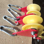 Versatile Foldable Pulley Manual Pulley Bend-Friendly High-Altitude Work Material Lifting Rope Tensioning Heavy Loads Steel Nylon Anti-Slip Design Compact Easy Storage