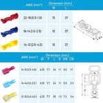 120pcs T-Tap Wire Connectors Self-Stripping Quick Splice Electrical Wire Terminals Insulated Male Quick Disconnect Spade Terminals Assortment Kit with Storage Case