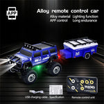 LinkMejor HG4-221/222 RTR 1/64 2.4G Mini RC Car Alloy Shell Hummer Off-Road Climbing Truck Support App Remote Controlled LED Light Simulated Vehicle Three Speed Cruise Control Desktop Toys Model Collection Gift For Boys