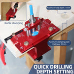 LinkMejor Adjustable Depth Cabinet Hinge Jig 35mm Hinge Hole Punch Locator Cabinet Door Installation Drilling Guide Woodworking Tool
