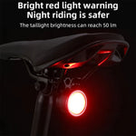 LinkMejor 100LM Mini Bike Headlight Taillight 200mAh Type-C Rechargeable 3 Modes Adjustable Warning Bicycle Light for MTB Night Riding Safety