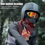 WEST BIKING 65° Electric Heating Cycling Headcover 3 Gears Heated Soft Comfy Windproof Warm Headwear for Riding Skiing Helmet (No Power Bank)
