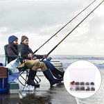 Anmuka 115pcs Fishing Connector Swivel Box Pack Pins Center Pass Swivels Sea Bean Bass Trout Fishing Accessories