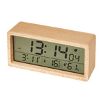 LinkMejor Wooden Digital Alarm Clock Multifunctional Large Screen Date Temperature Humidity Backlight 12/24 Hour Snooze Table Clock