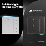 MOES Tuya Star Feather Series Zigbe Smart Curtain Switch Anti-Glare Touch Panel Flowing Backlight Work with Alexa Google Home