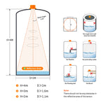 ME201R Ultrasonic Level Sensor Water Tank Monitor 0.1m-4m Measuring Range LCD Temperature Time Display Tuya SmartLife App Control -20℃ to 70℃