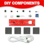 DIY LED Music Spectrum Kit DS1302 Dot Matrix Clock USB 18 Modes DIY Soldering Rhythm Light Electronic Time Display