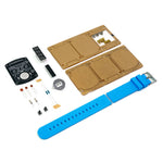 HU090 DIY LED Digital Watch Kit 0.28 Inch Red Display Silicone Strap 12/24 Hour Format Countdown Timer Acrylic Shell Battery Operated Beginner Soldering Practice