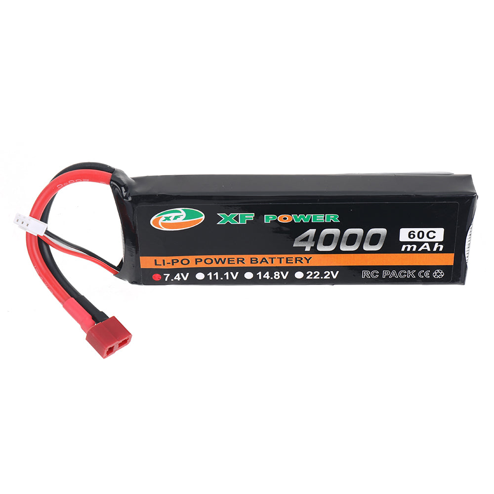 LinkMejor 7.4V 4000mAh 60C 2S LiPo Battery T Deans Plug for RC Drone