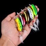 LinkMejor 10PCS Slow Sinking Minnow Fishing Lures 7g Wobbler Crankbait Artificial Hard Bait for Bass Trout Pike