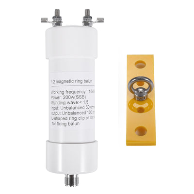 1:2 Shortwave Balun 200W High Power 50 Ohm to 100 Ohm Frequency 1-56MHz Waterproof Antenna Epoxy Plate Stainless Steel Copper Nosepieces Signal Transmission
