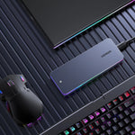 LinkMejor CM777 20Gbps M.2 NVMe SATA SSD Case RGB Lighting Dual Protocol SSD Enclosure Adapter USB 3.2 Gen2 High Speed External Solid State Enclosure