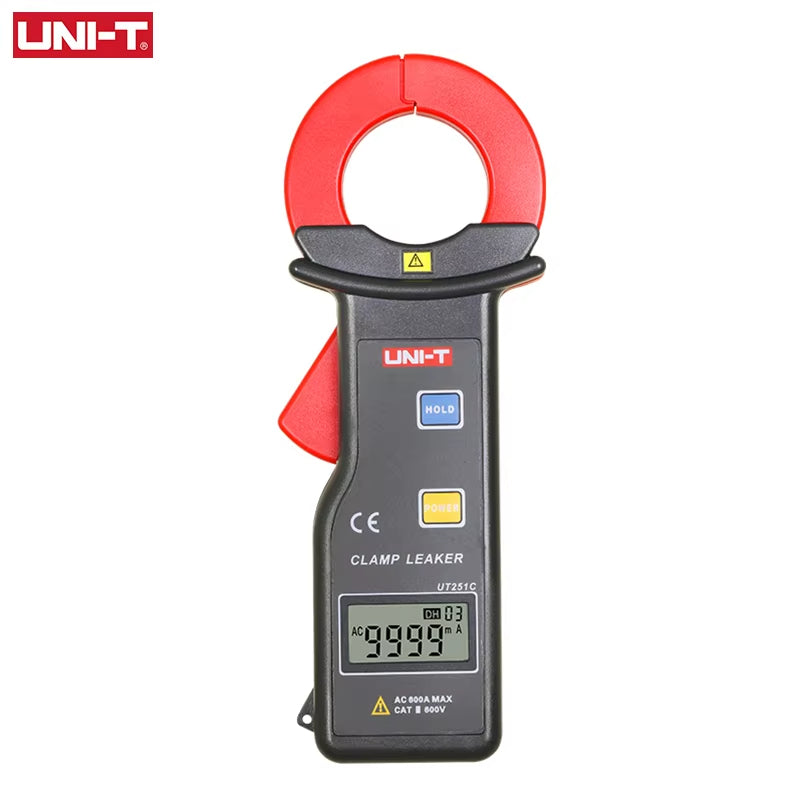 LinkMejor UT251C Electric Leak Clamp Meter 600A High Precision Auto Range Amperometric Clamp Professional LCD Digital Ammeter RS-232 Interface Overload Protection