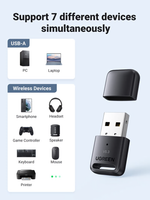LinkMejor USB bluetooth 5.3 Adapter WIN10 Free Drive Audio Receiver for PC