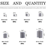 200Pcs 304 Stainless Steel Wire Thread Inserts Assortment Kit M3 M4 M5 M6 M8 M10 M12 Helical Coiled Metric Thread Repair Insert Set