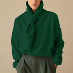LinkMejor Mens Solid Color Scarf Neck Pullover Hoodie Fashion Men Long Sleeve Top Clothing Comfortable