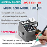 LinkMejor A9PRO Soldering Station 120W Temperature Control Welding Tool Compatible with 245 Tips Adjustable Hibernation Bracket Silicone Organizer Professional Soldering Handle