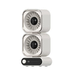 Tevorex Portable Rechargeable Dual Head Desktop Fan 360° Rotational Airflow Speed Adjustable Mini Silent Electric Fan for Home and Office