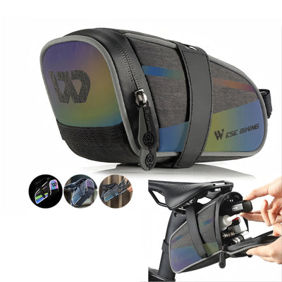 WEST BIKING 1.8L Colorful Reflective Bicycle Saddle Bag Waterproof Portable Cycling Tool Storage Bag for MTB Bike Road Bike Scooter