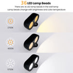 Modern Magnetic Suction LED Wall Sconces Lamp USB Rechargeable 3000mAh Touch Control Wall Lamp Reading Lights for Bedroom Dorm Room Bedside Night Lights