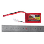 LinkMejor 7.4V 1800mAh 100C 2S LiPo Battery T Deans Plug for RC Car