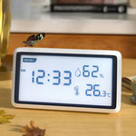 2Pcs Deli Electronic Thermometer Hygrometer Weather Station with High Precision 0.1℃ Temperature Humidity LCD Display Clock Function Long Battery Life- Ultimate Indoor Weather Monitoring Station