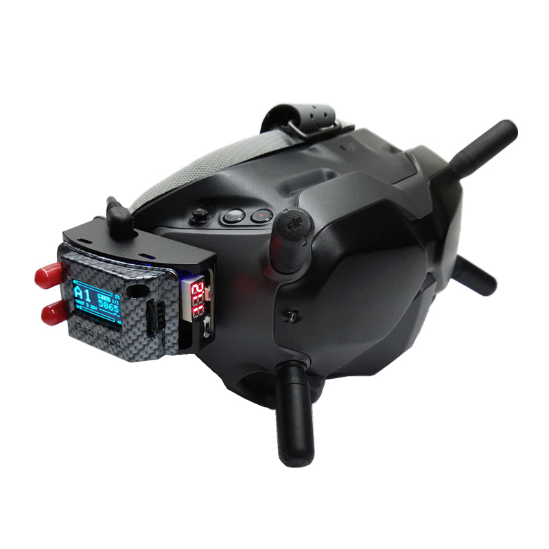 URUAV 5.8GHz RX PORT 3.0 PLUS Digital to Analog Receiver Board Adapter Metal Mounting Case Shell Combo with Low Voltage Alarm for DJI V1 V2 Fatshark FPV Goggles