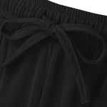 Men's Summer Cotton Linen Shorts Breathable Solid Black Drawstring Plus Size Beach Shorts Lightweight Casual Short Pants for Men Comfortable