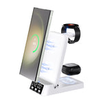 4-in-1 Foldable Alarm Clock 15W Wireless Charger Phone Bracket Fast Wireless Charging Stand for iPhone 17 17 Pro 16 Pro Max 15 14 13 for Huawei Mate XTs for Xiaomi 17pro for Samsung Galaxy S25 Ultra Apple Watch for Airpods