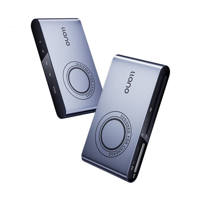 Llano R305 5-in-1 Card Reader USB 3.0 5Gbps Type-C Multi Slot Simultaneous Read CF SD TF MS M2 Aluminum Alloy Plug and Play for Camera Drone