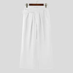 LinkMejor Men Solid Color Straight Legged Pants Loose Fit Casual Hook Loop Zipper Long Trousers Large Size for Big Men S-5XL