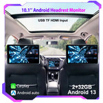10.1" HD 1280*800 Android 13 Car Headrest Monitor Tablet For Back Seat Multimedia Apple Carplay Ambient Lights BT SD -Input
