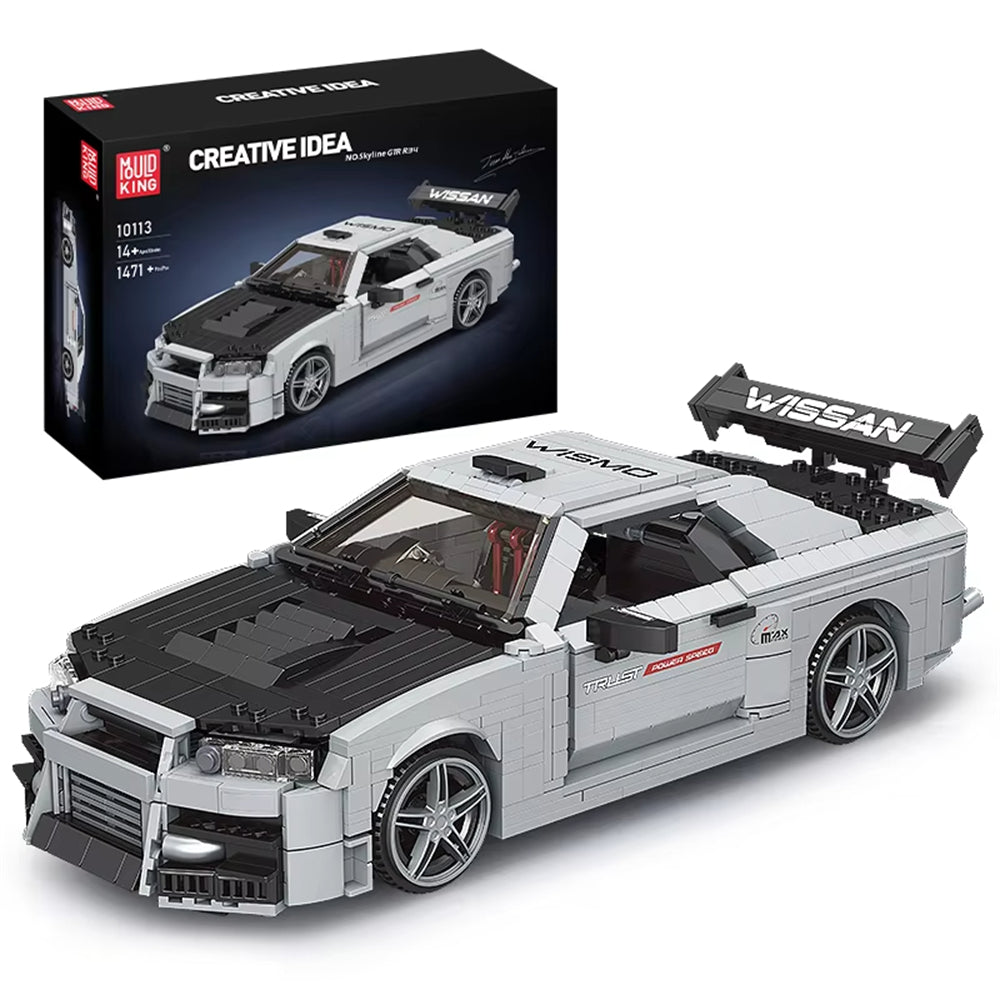 Mould King 10113 Technical Car Toys The MOC Skyline R34 Sport Car Model Building Block Assembly Kit 1471PCS Brick Set Kids Boys Birthday Gift
