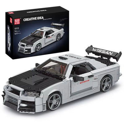 Mould King 10113 Technical Car Toys The MOC Skyline R34 Sport Car Model Building Block Assembly Kit 1471PCS Brick Set Kids Boys Birthday Gift