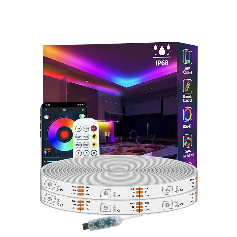Elfeland 5/10/15m RGBIC Neon LED Strip Light Music Sync DIY Flexible Waterproof IP68 Neon Rope Light for Indoor Outdoor Decor Lighting