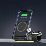 OJD-133 15W Magnetic Wireless Charger Fast Wireless Charging Stand with Night Light for Smart Phones for iPhone 17 17Pro Max 16 15 14 for Xiaomi 17pro for Huawei Mate XTs for Airpods for Apple Watch
