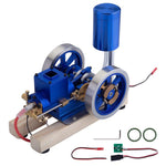 LinkMejor Mini Four Stroke Gasoline Engine Internal Combustion Engine Model with Wooden Base Physics Experiment Science Discovery Production Invention Gift Collection Toys
