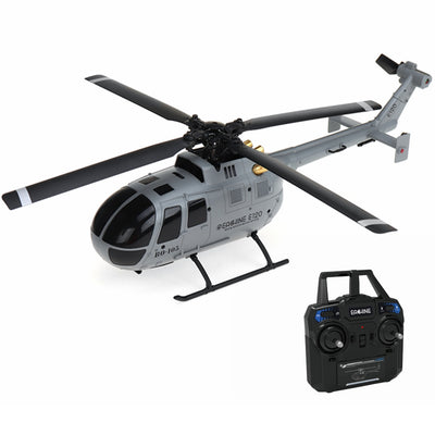 LinkMejor E120 2.4G 4CH 6-Axis Gyro Optical Flow Localization Flybarless BO-105 Scale RC Helicopter RTF