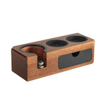 HiBREW 51-58MM Espresso Tamper Station Wooden Coffee Tamper Station with Anti-Slip Coffee Tamper Holder Barista Accessory