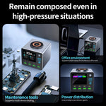 [GaN Tech] WLX-F1 140W 8-Port USB PD Charger with Smart Digital Display 4USB-A+4USB-C+Wireless Charger Pad Support PD QC PPS FCP SCP Fast Charging Desktop Charger Station EU Plug for iPhone 17 17Pro 16 Pro Max 15 14 for Xiaomi 17pro for OPPO