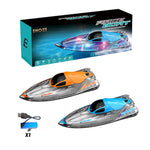 LinkMejor C8601 2.4G 6km/h RC Boat Speedboat Waterproof LED Light Remote Control Ship High Speed Vehicles Models